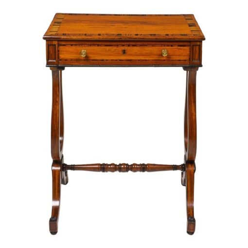 A Fine Regency Satinwood and Calamander Work Table