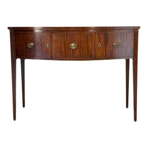 Antique Mahogany American Hepplewhite Bowfront Sideboard in Rare Diminutive Size C1876 - Image 2