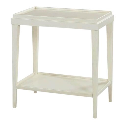 Classic Drift White Two-Tier Side Table - Image 2