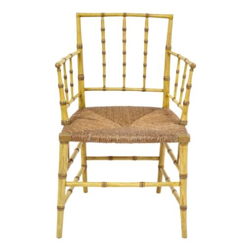 Colefax & Fowler Regency Faux Bamboo Painted Armchair - Image 2