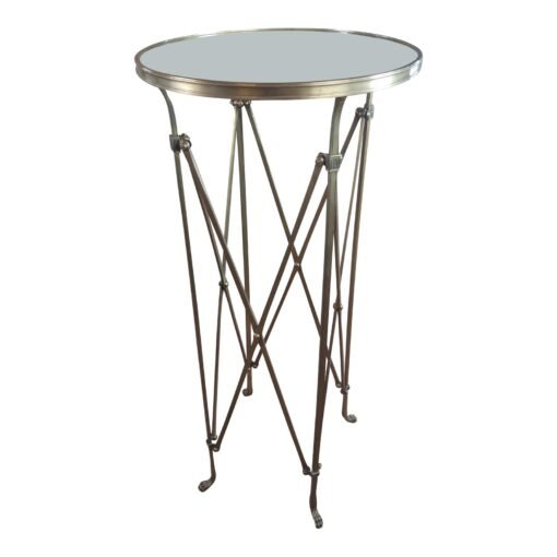 French Director Empire Campaign Bronze Tall Side Table - Image 2