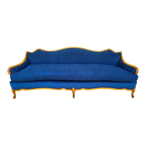 French Provincial Louis XV Style Sofa With Serpentine Carved Back - Image 2