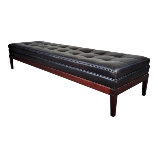 George Smith Modern English Tufted Leather Bench - Image 2