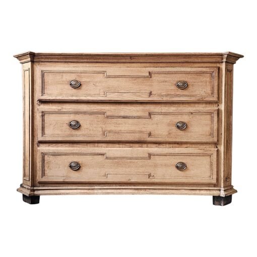 Louis XVI Style 3 Drawer Commode in Bleached Oak - Image 2