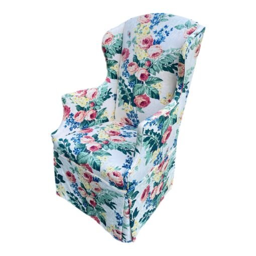 Mario Buatta Style English Custom Upholstered Floral Chair - Image 2