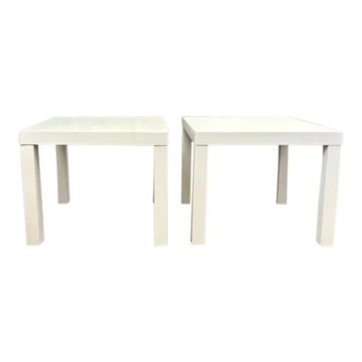 Parson's Style White Side Tables - Image 2