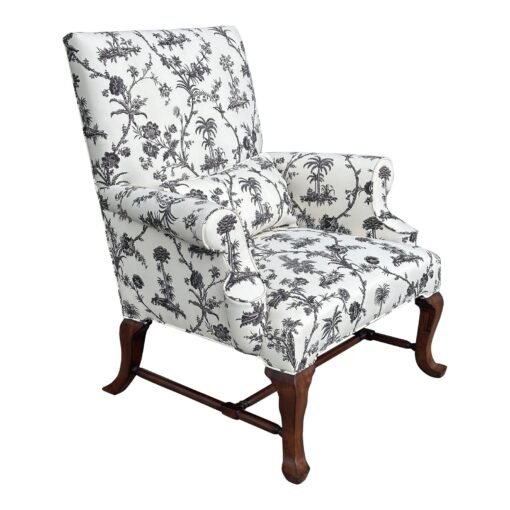 Rose Tarlow Melrose House Roll Arm Wide Bergere Chair Brunschwig Fils - Image 2