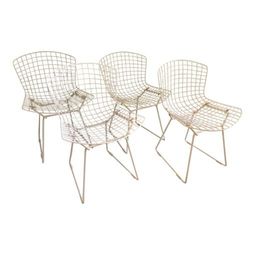 Vintage Harry Bertoia for Knoll White Steel and Rubberized Side Chairs--Set of 4 - Image 2