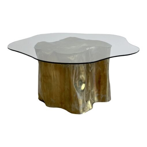 Vintage Silas Seandel Biomorphic Brass Dining Table From Tree Trunk Series - Image 2